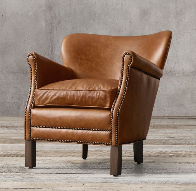 Professor's Leather Chair With Nailheads