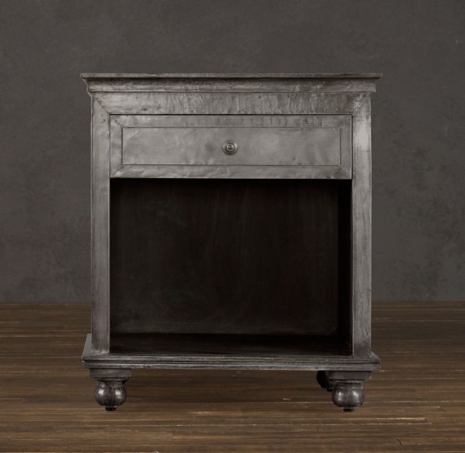 26" Zinc Nightstand (Set of 2 Open)