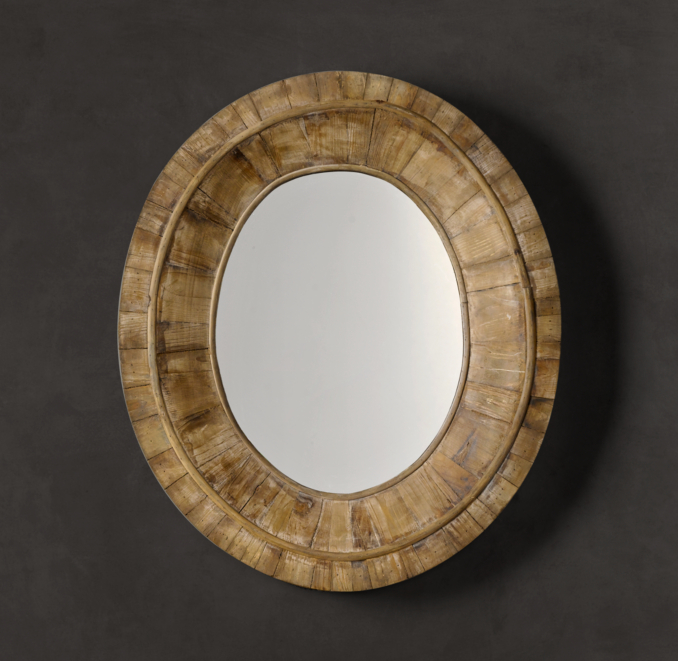 Pieced Oval Mirror - Natural