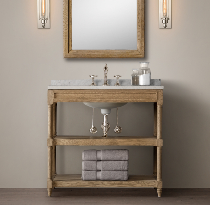 Weathered Oak Single Washstand