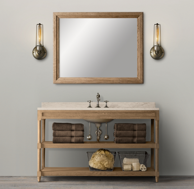 Weathered Oak Extra-Wide Single Washstand