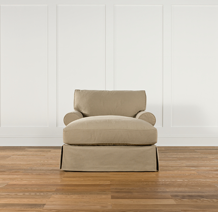 Grand-Scale Roll Arm Slipcovered Chaise