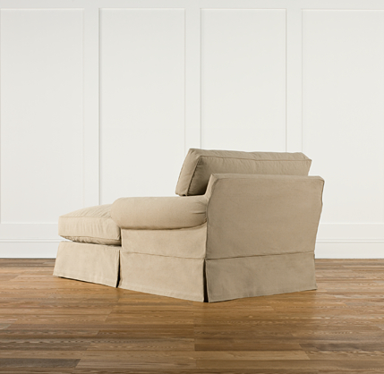 Grand-Scale Roll Arm Slipcovered Chaise