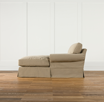 Grand-Scale Roll Arm Slipcovered Chaise