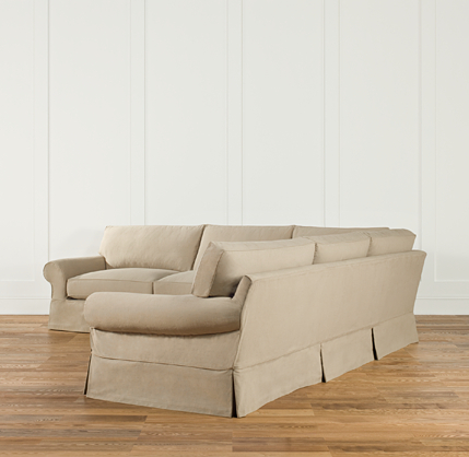 Grand-Scale Roll Arm Slipcovered Corner Sectional