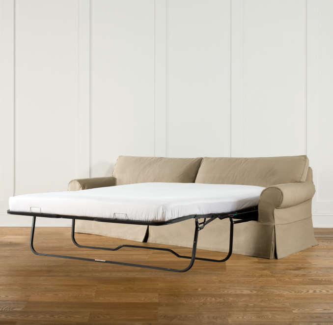 Grand-Scale Roll Arm Slipcovered Sleeper Sofas