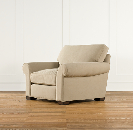 Grand-Scale Roll Arm Upholstered Chair