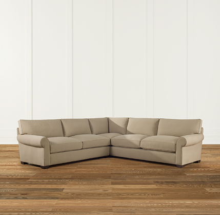 Grand-Scale Roll Arm Upholstered L-Sectional
