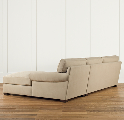 Grand-Scale Roll Arm Upholstered Left-Arm Sofa Chaise Sectional