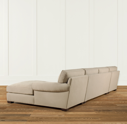 Grand-Scale Roll Arm Upholstered U-Chaise Sectional