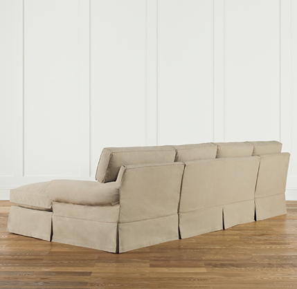 Grand-Scale Roll Arm Slipcovered U-Chaise Sectional
