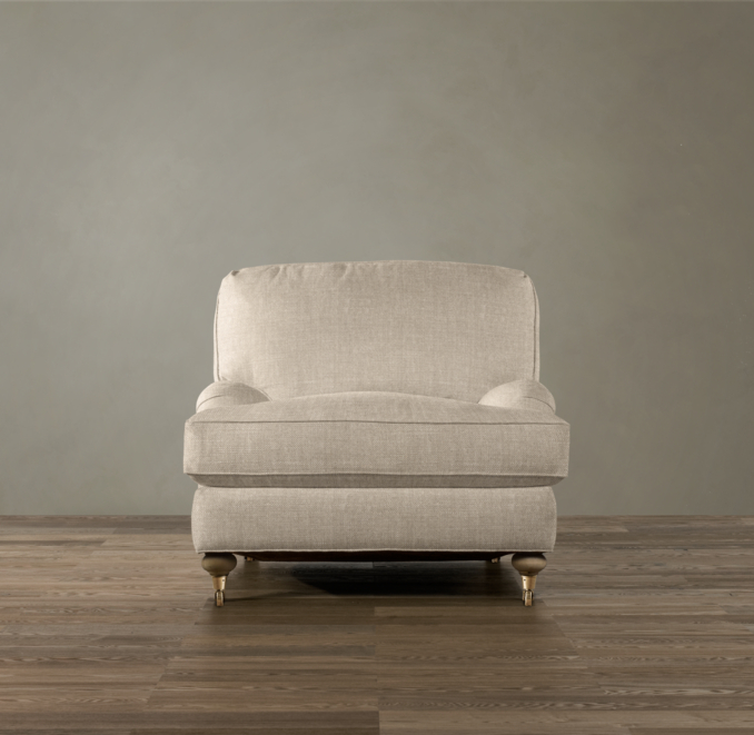 English Roll Arm Upholstered Chair