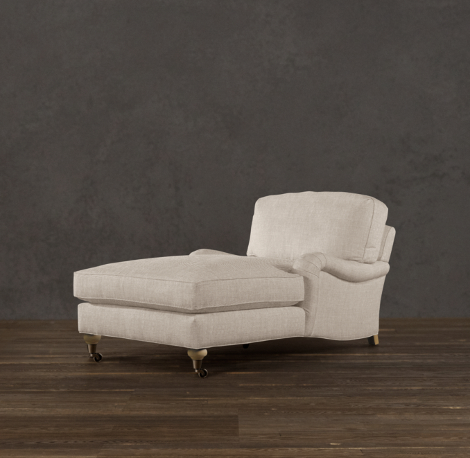 English Roll Arm Upholstered Chaise