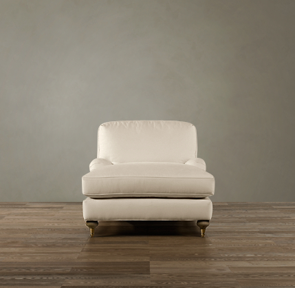 English Roll Arm Upholstered Chaise