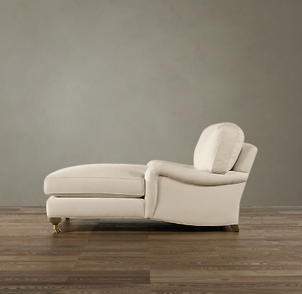 English Roll Arm Upholstered Chaise