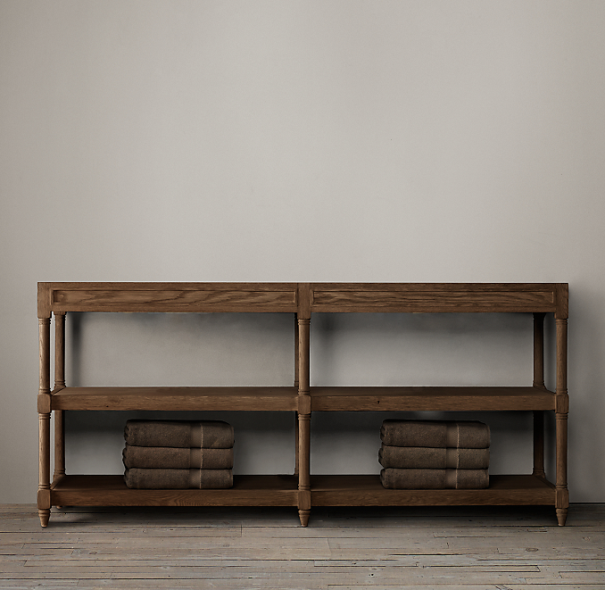 Weathered Oak Double Washstand Base