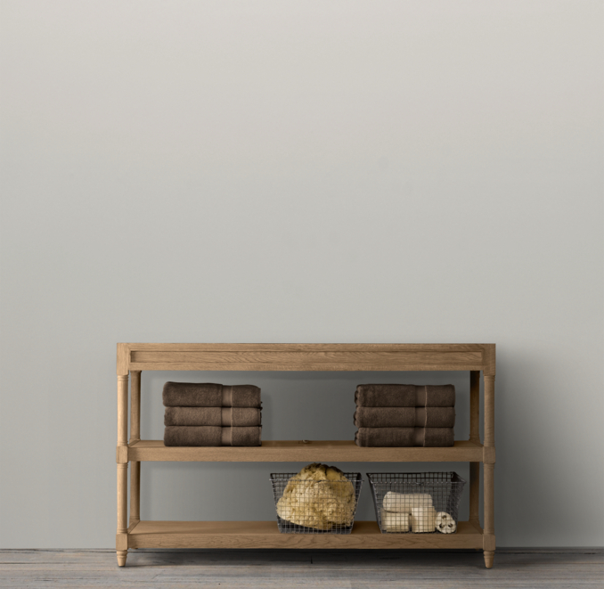 Weathered Oak Extra-Wide Single Washstand Base