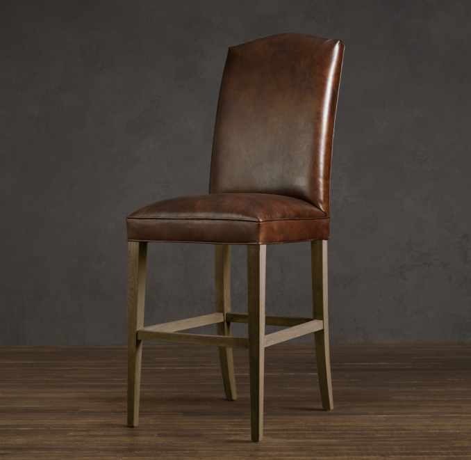 Hudson Camelback Leather Barstool