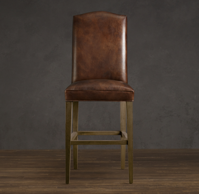 Hudson Camelback Leather Barstool