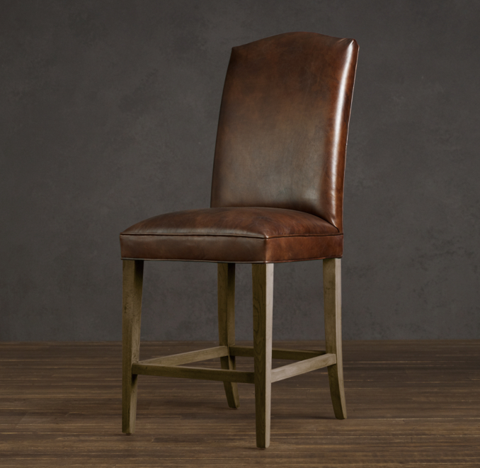 Hudson Camelback Leather Counter Stool