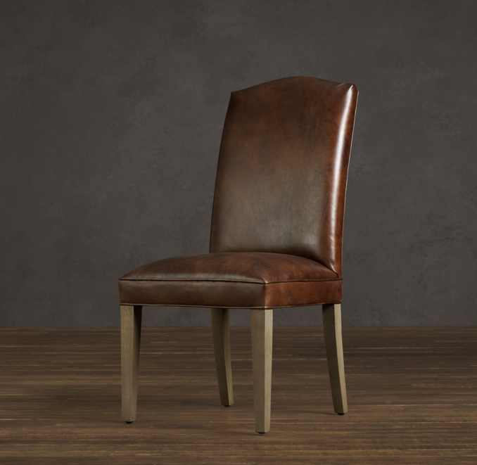 Hudson Camelback Leather Side Chair