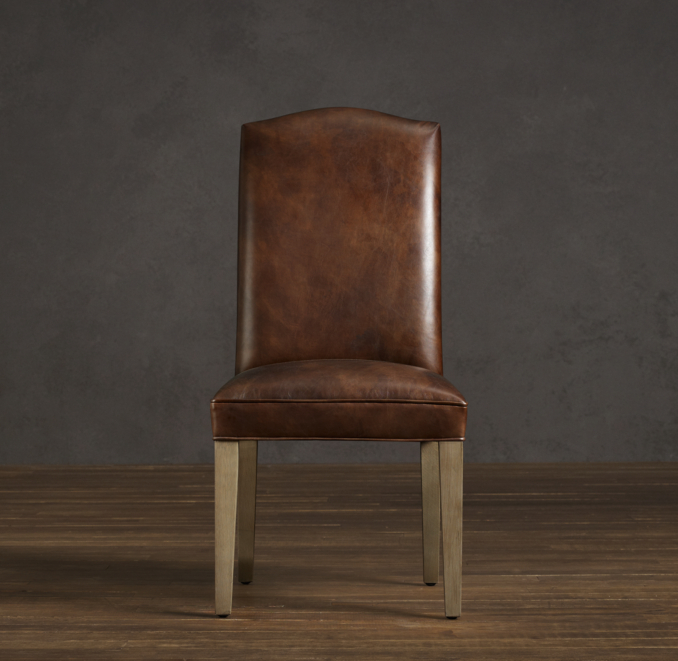 Hudson Camelback Leather Side Chair