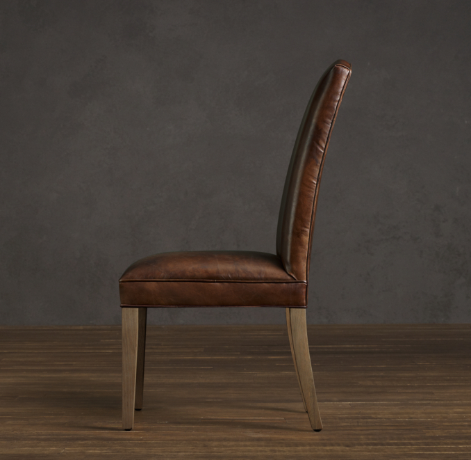 Hudson Camelback Leather Side Chair