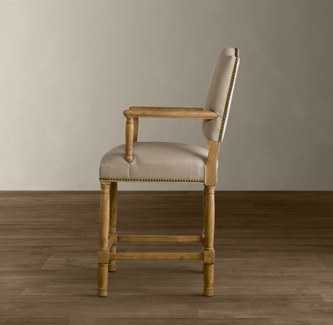 Empire Camelback Upholstered Counter Stool