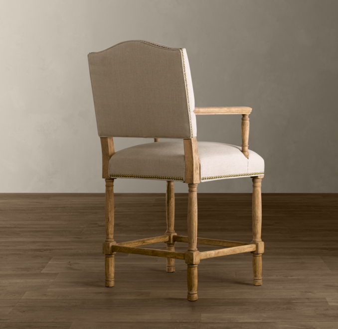 Empire Camelback Upholstered Counter Stool