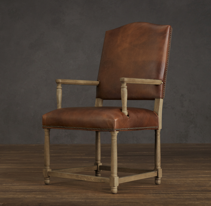 Empire Camelback Leather Armchair