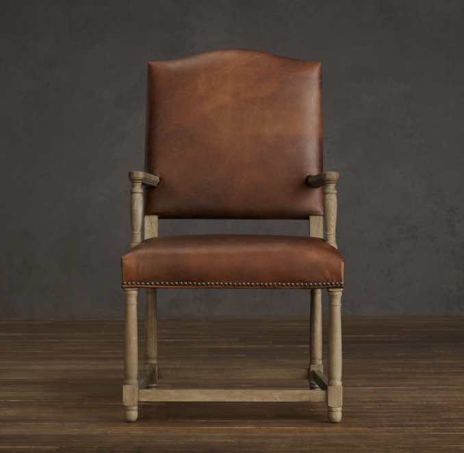 Empire Camelback Leather Armchair