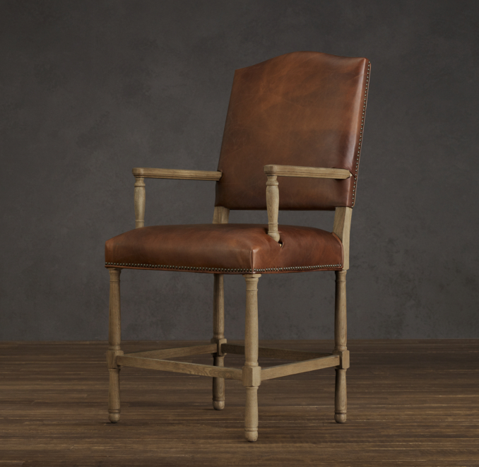 Empire Camelback Leather Counter Stool
