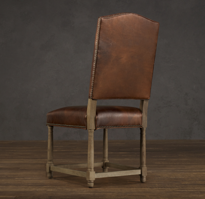 Empire Camelback Leather Side Chair