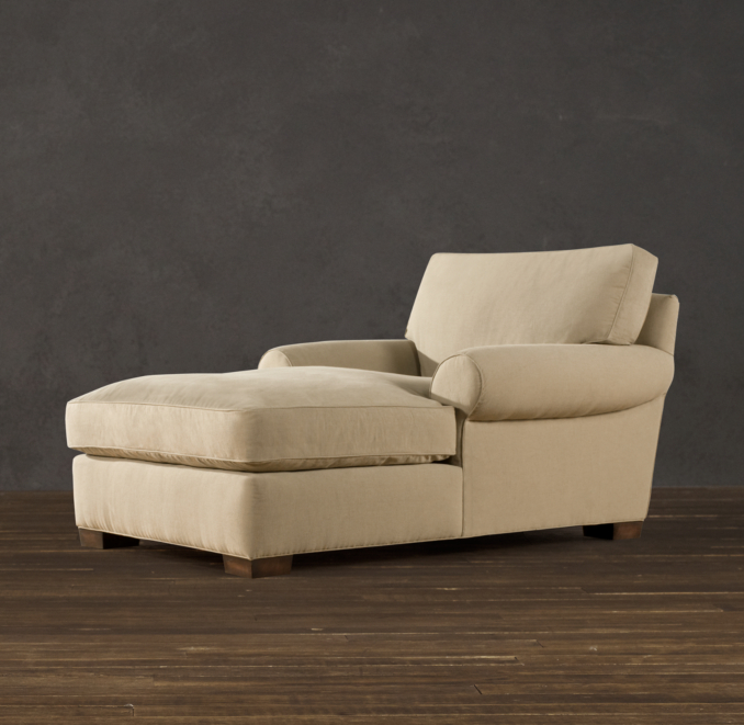 Grand-Scale Roll Arm Upholstered Chaise