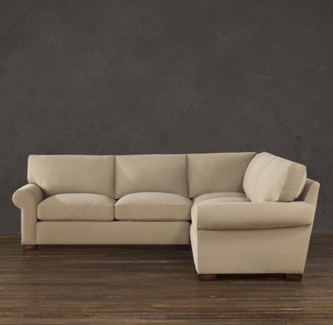 Grand-Scale Roll Arm Upholstered Corner Sectional