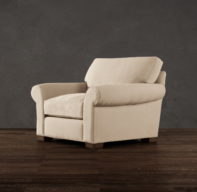 Grand-Scale Roll Arm Upholstered Chair