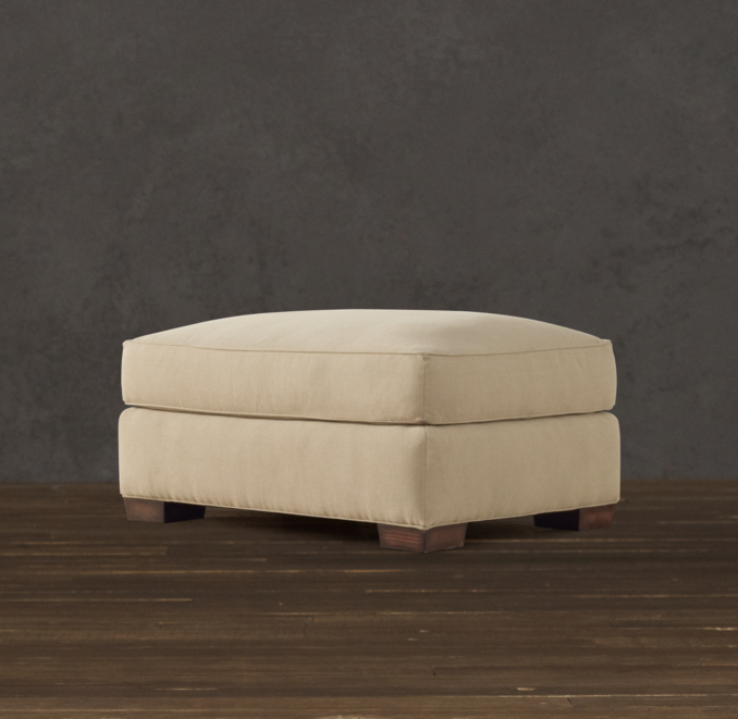 Grand-Scale Roll Arm Upholstered Ottoman