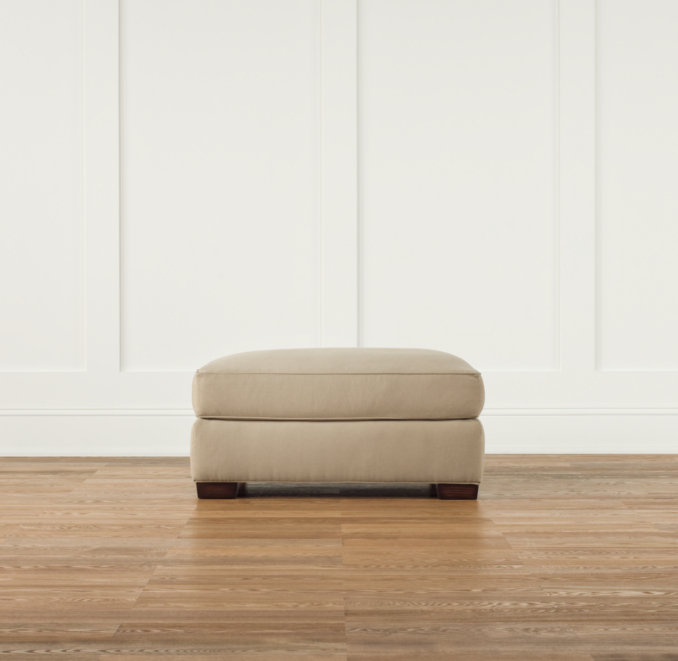 Grand-Scale Roll Arm Upholstered Ottoman