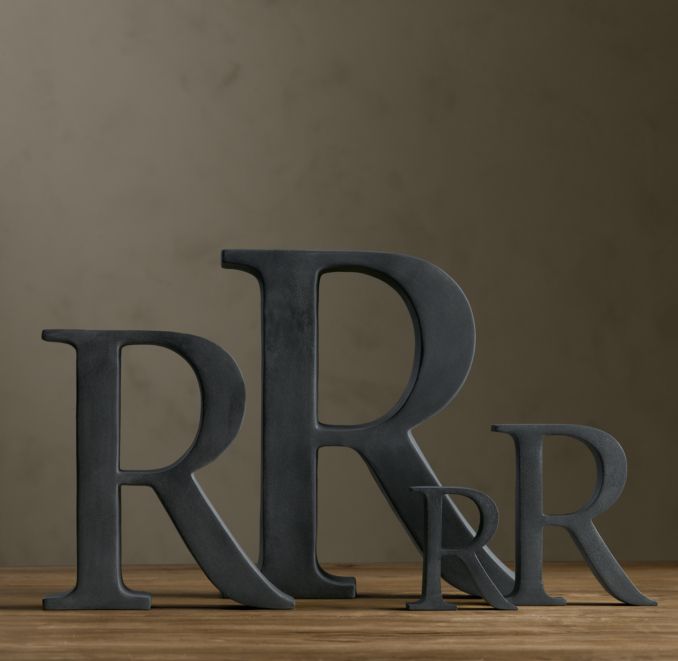 Cast Metal Letter Object-@  