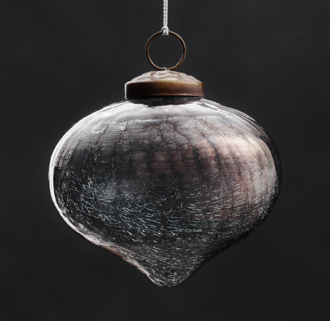 Vintage Hand-Blown Glass Ornament Onion - Smoke