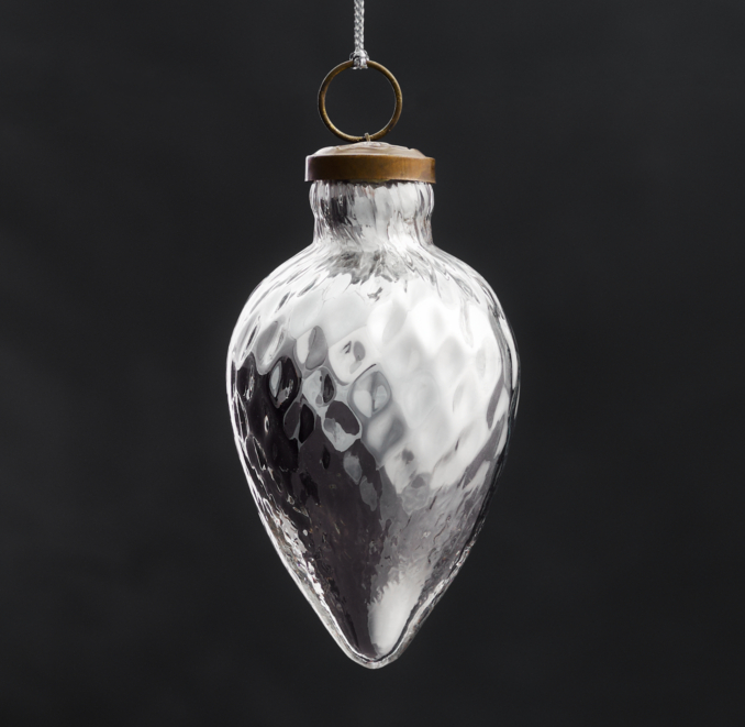 Vintage Hand-Blown Glass Ornament Spindle - Smoke
