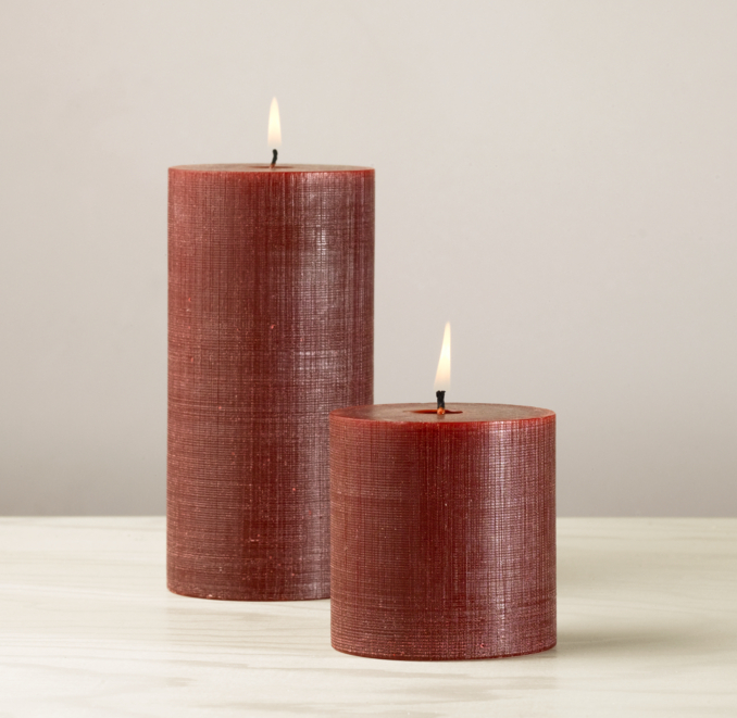 Scented Textured Pillar Candles
