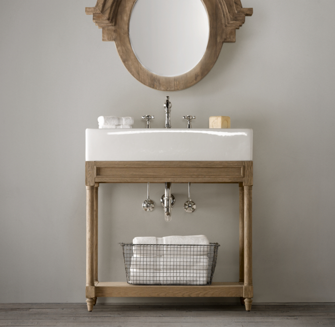 Weathered Oak Single Console Sink