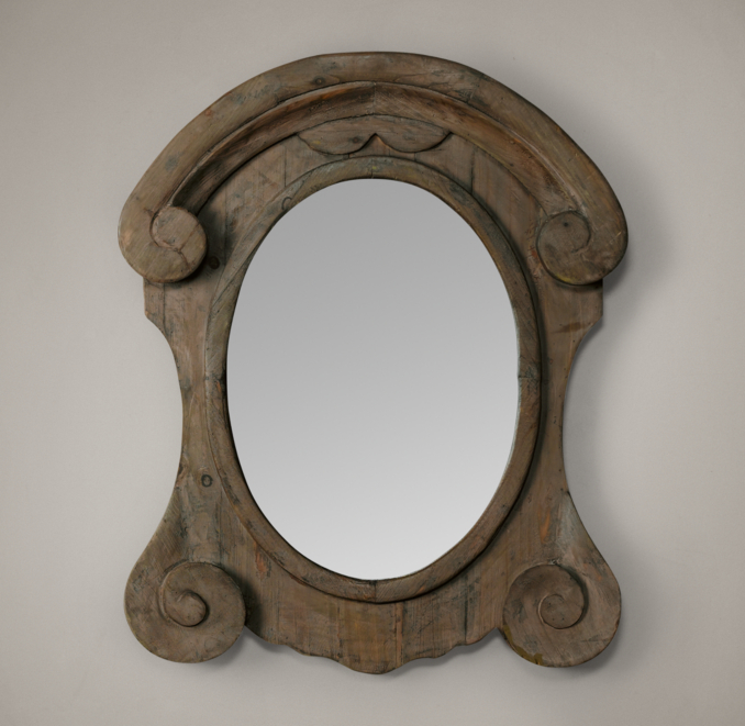 Mansard Scroll Mirror - Natural