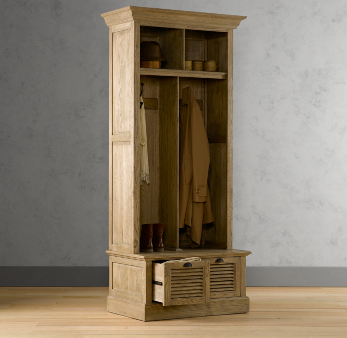 Shutter Weathered Oak 2-Bin Entry Locker