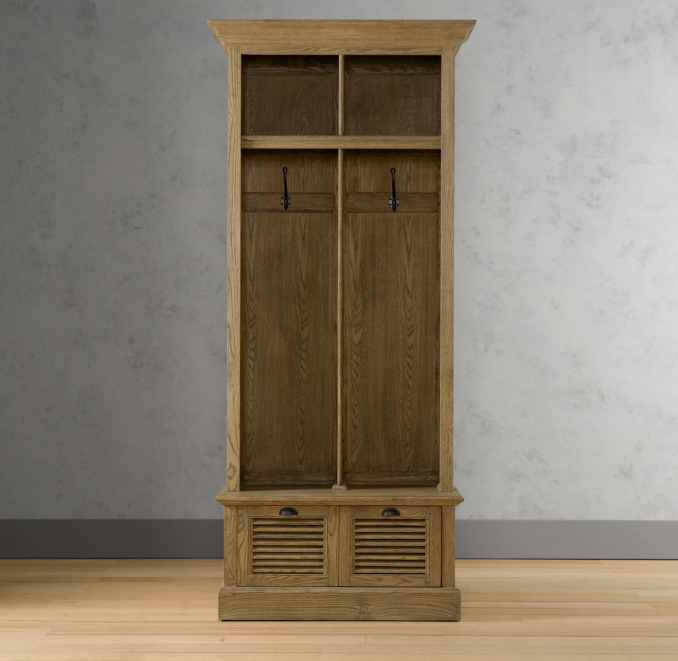 Shutter Weathered Oak 2-Bin Entry Locker