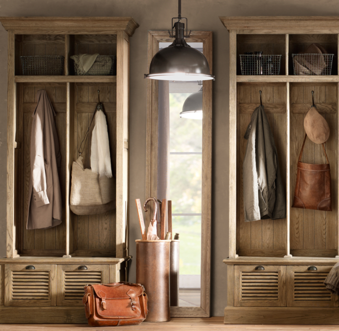 Shutter Weathered Oak 2-Bin Entry Locker