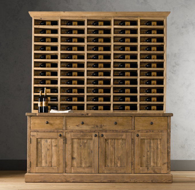 Salvaged Wood Vintner's Hutch & Sideboard