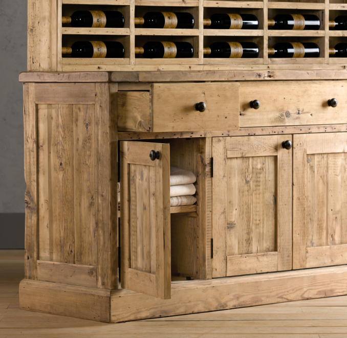 Salvaged Wood Vintner's Hutch