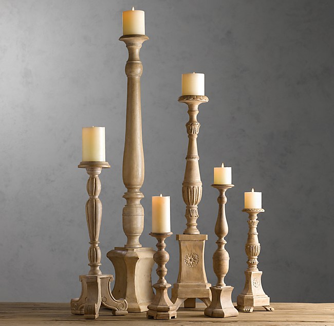 Wood candlesticks